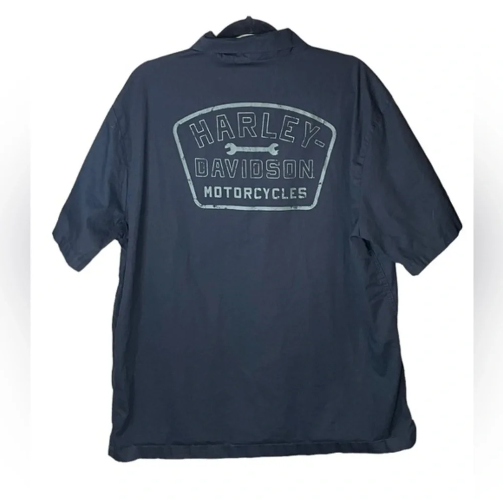 Harley‎ Davidson Motorcycle Black Short Sleeve Button Up Size XL - Picture 2 of 9